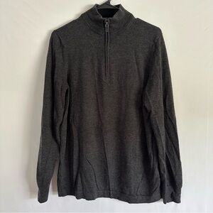 Joseph Abboud Extra Fine Merino Wool 1/4 Zip Sweater Mens M Gray